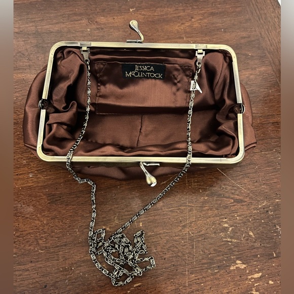 Jessica McClintock Elegant Brown Clutch Bag - Picture 7 of 9
